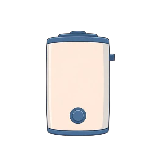 Cartoonish illustration of a heat pump water heater